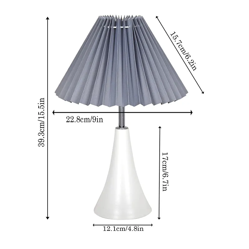 Arrido French Pleat Metal Table Lamp - Grey,White media 5