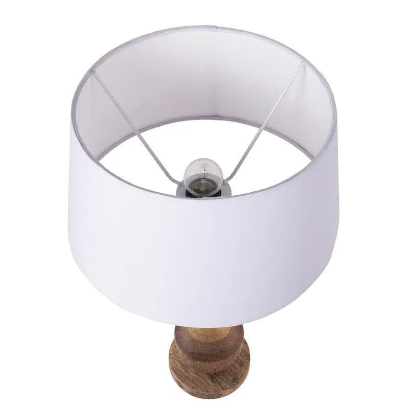 Classic Cubist Fabric Table Lamp With Drum Shade - Brown,White media 3