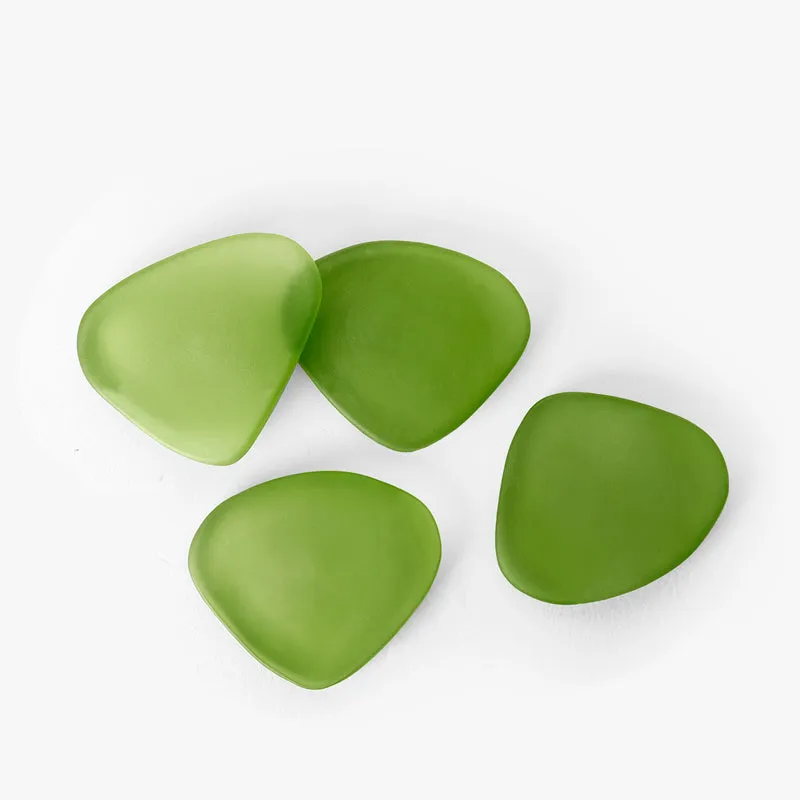 Glossy Pebble Glass Coaster (Green) - Set Of Four media 5