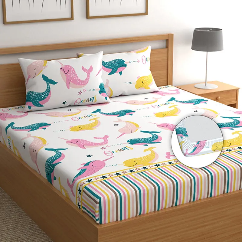 Narwhals Fitted Microfiber Microfiber Bedsheet - 150 GSM media 3