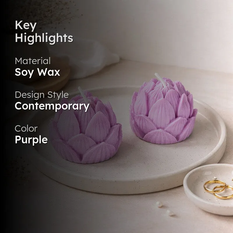 Lilac FloraForm Soy Wax Candle - Set Of Two media 2