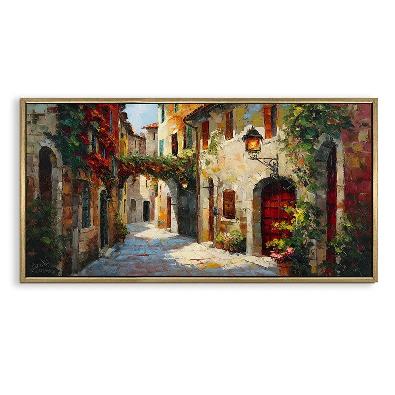 Brick Facade Canvas Wall Painting With Frame media 3