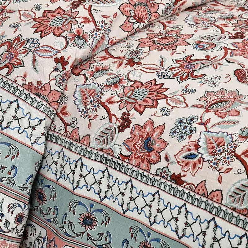 Roomitaa Printed Cotton Bedsheet (Pink) - 160 TC media 4