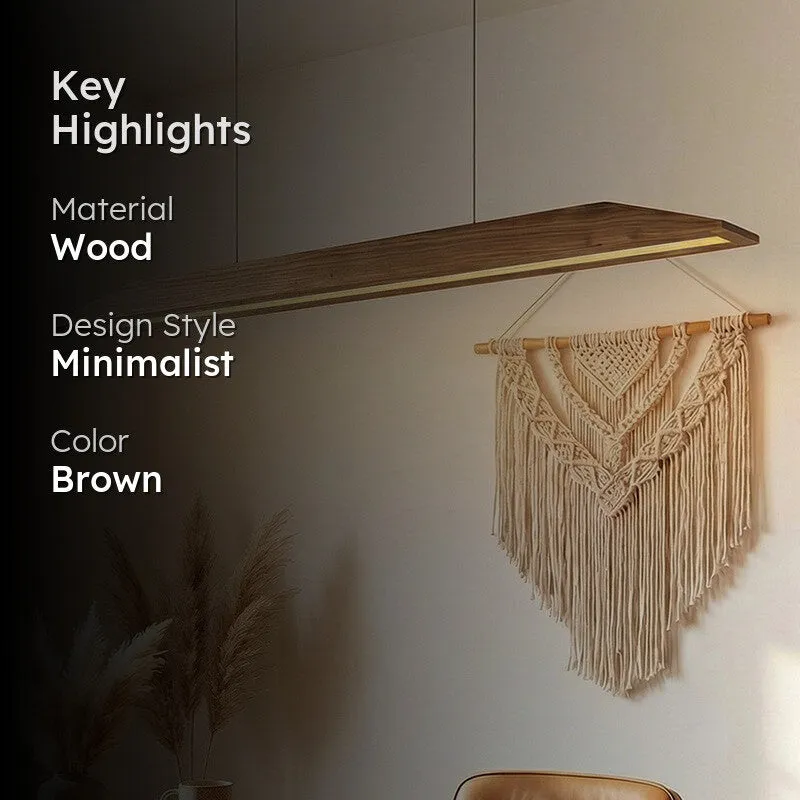 Fiamma Linear LED Wooden Ceiling Lamp - Brown media 2