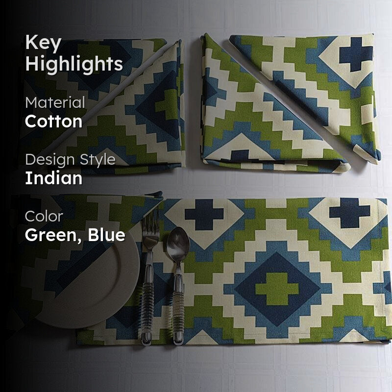 Swayam Drama in Print Table Napkin - Set Of Six media 2