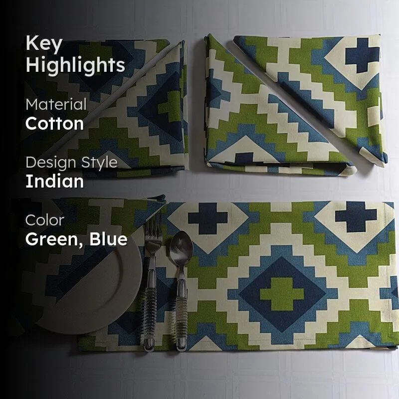 Swayam Drama in Print Table Napkin - Set Of Six media 2