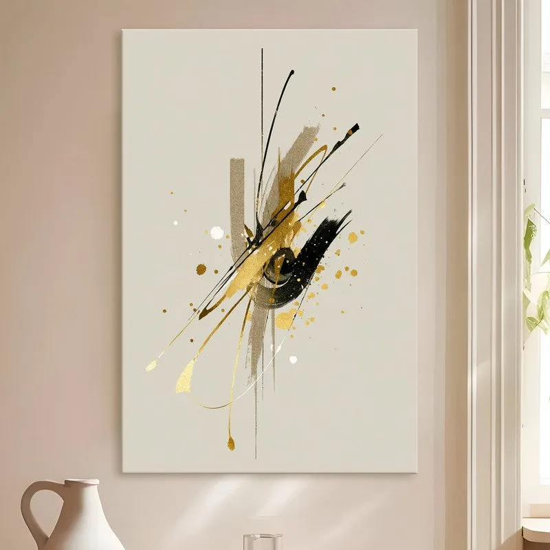 Fluid Form Gold Accent Canvas Wall Art media 4