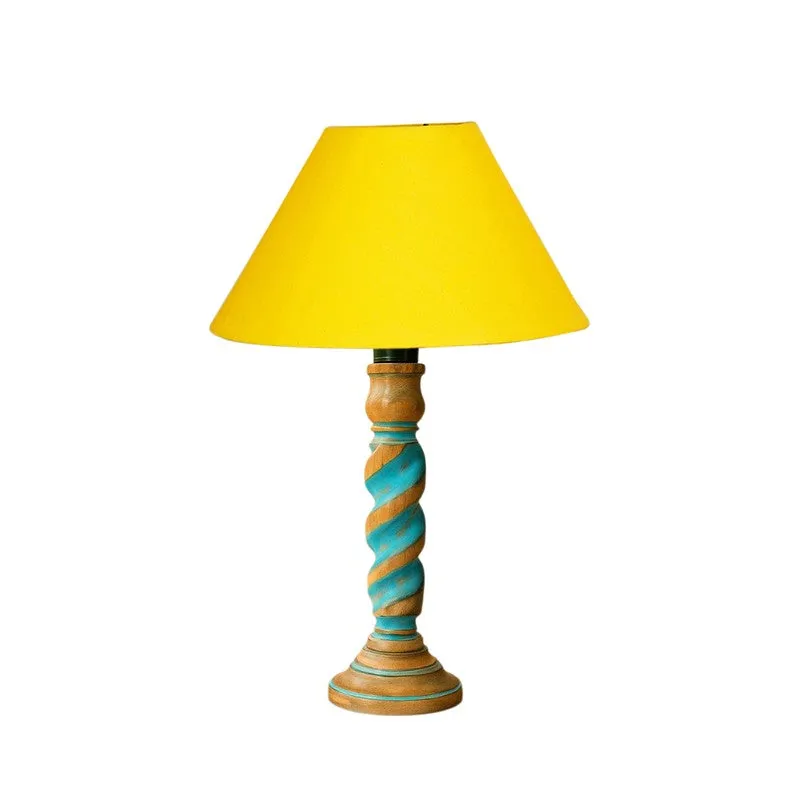 Elara Aerin Wooden Table Lamp - Yellow media 5