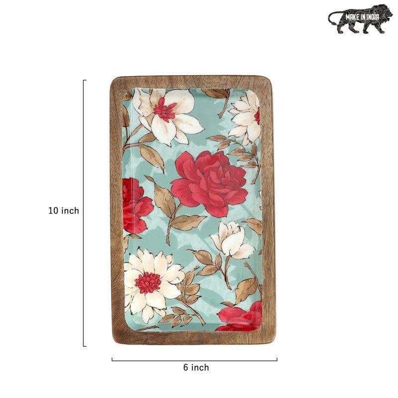 Elodie Floral Wood Platter media 5