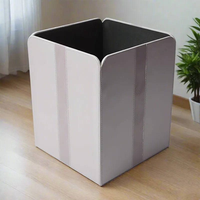 Veltrix Faux Leather Dust Bin - Grey media 1