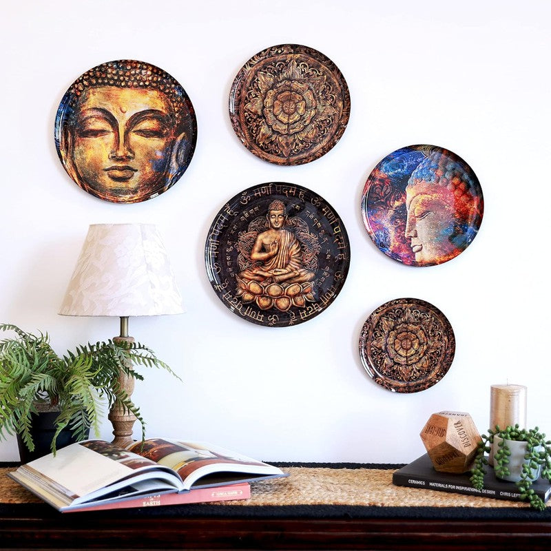 Buddha Charm Wall Plate - Set Of Five media 3