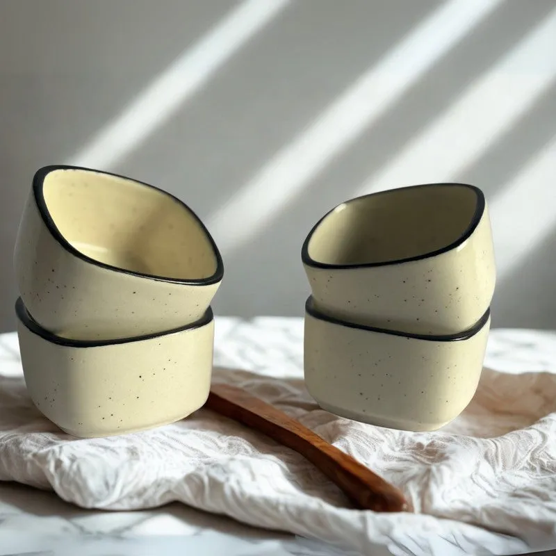 Culinex Ceramic Dip Bowls (White ,50 mL Each) - Set Of Four media 4