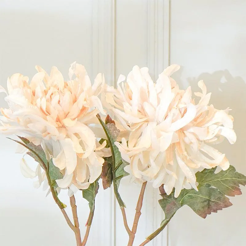 Faux White Chrysanthemum Flower Stick (20 CM) - Set Of Two media 4
