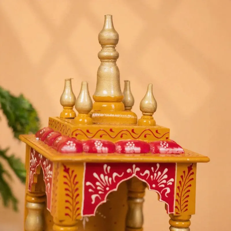 DevLok Handcrafted Wooden Mandir - Gold media 5
