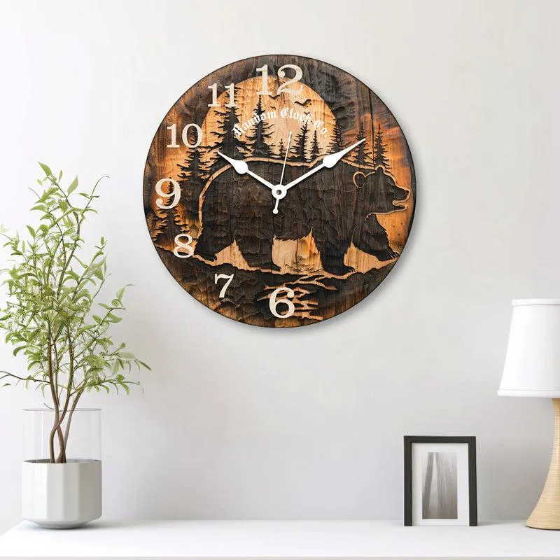 Momentus Analog Wooden Wall Clock media 1