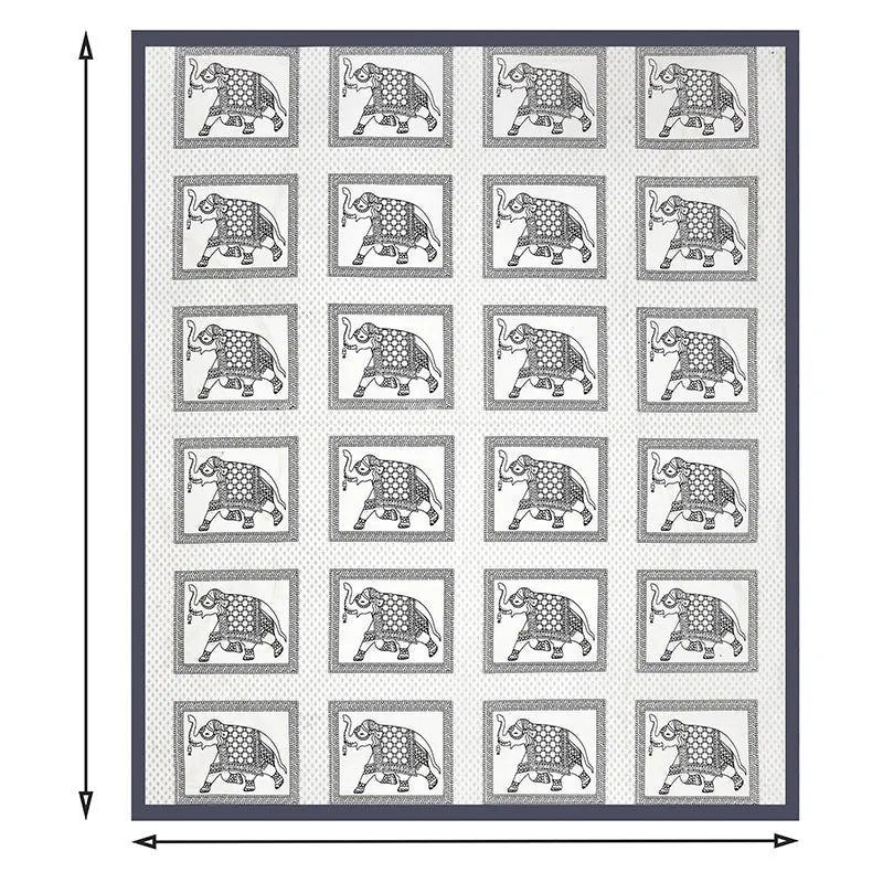 Gajraja Printed Cotton Bedsheet (Grey) - 180 TC media 4