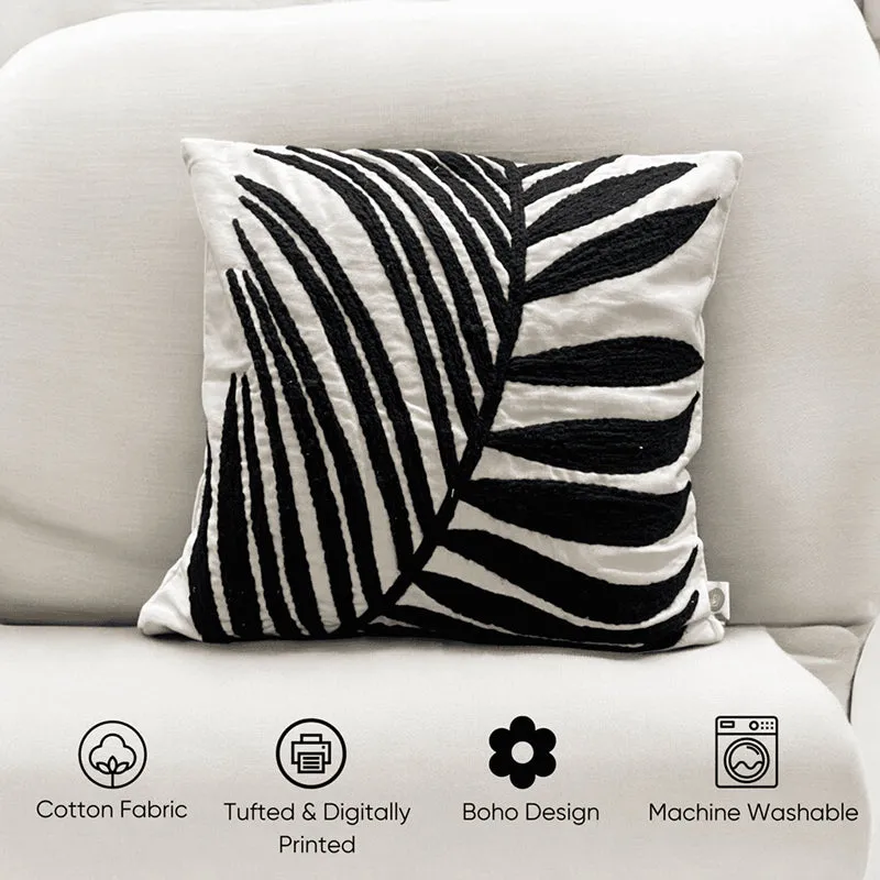 Noir Botanica Tufted Cushion Cover - Black & White media 5