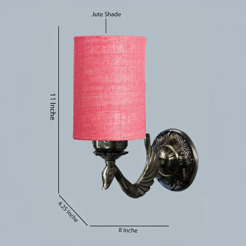 Amro Retro Fabric & Metal Wall Lamp - Red media 5