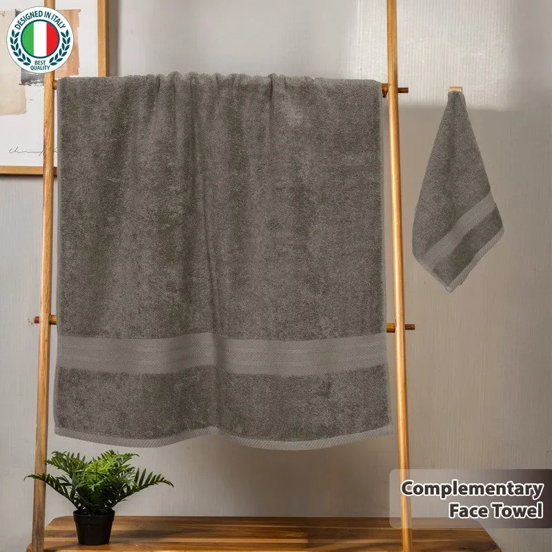 PlushAura Cotton Bath Towel (Brown) media 4