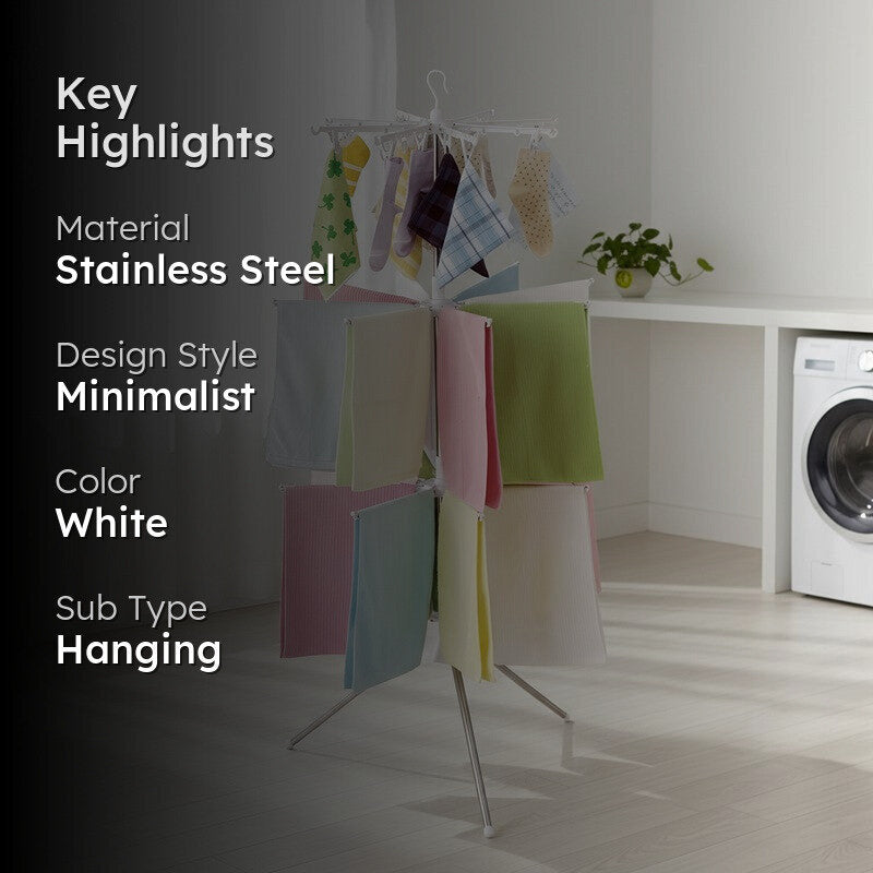 Laxis HangNest White Stainless Steel Cloth Hanger media 2