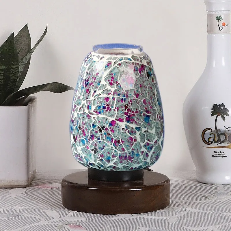 Aurylin Glass Table Lamp With Wooden Base - Multicolor media 4