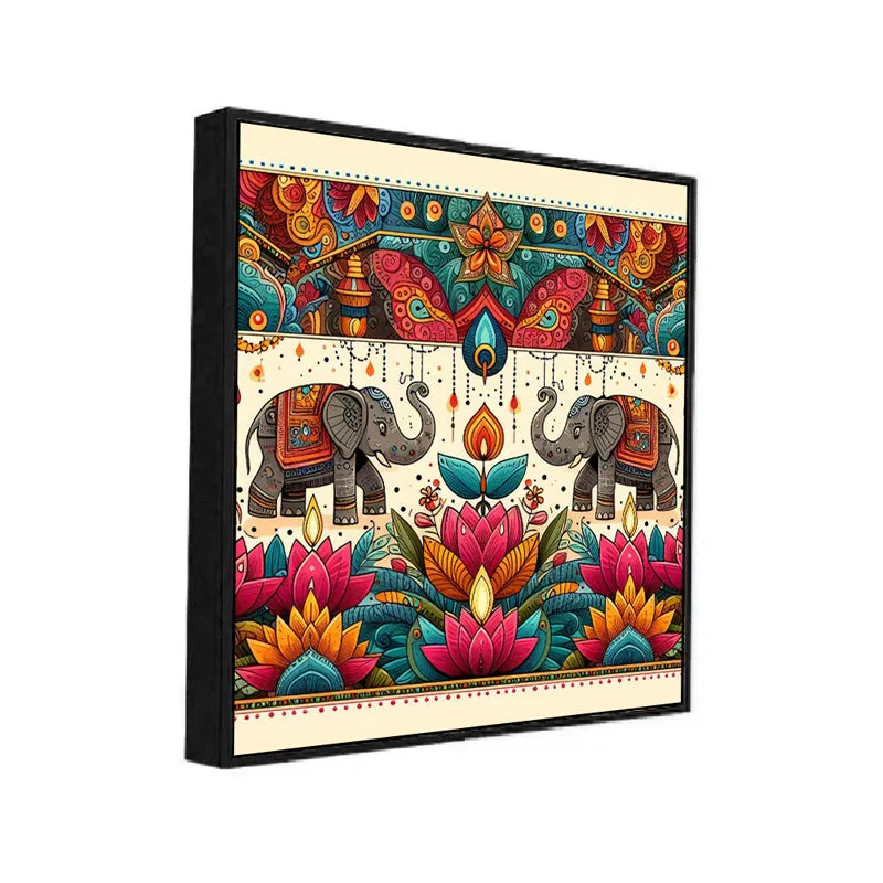 Haathi Duality Canvas Wall Art With Frame media 3
