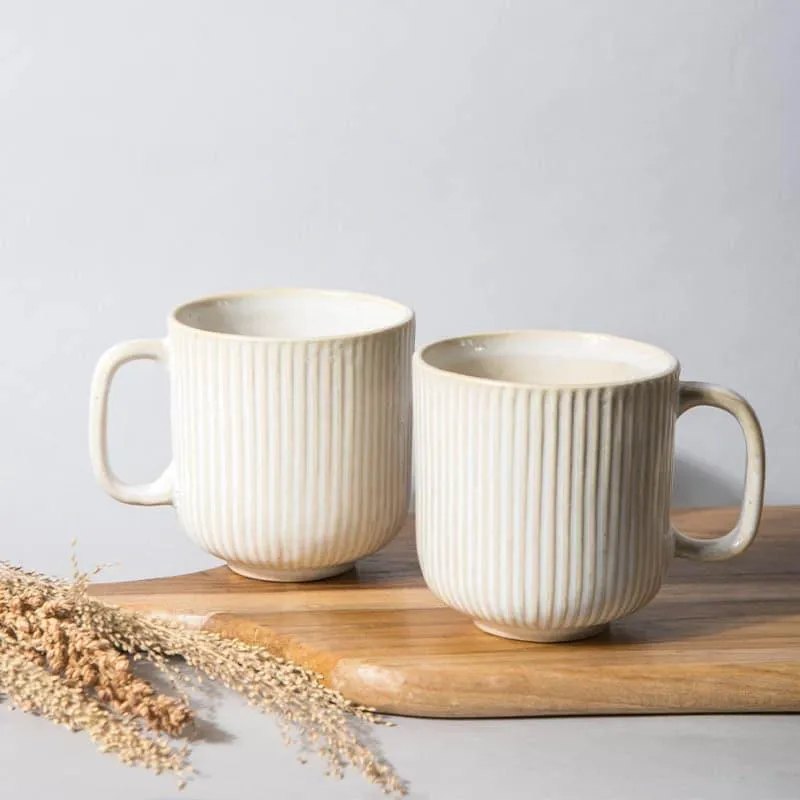 Mezo Ceramic Coffee Mug (350 mL Each) - Set of Two media 1