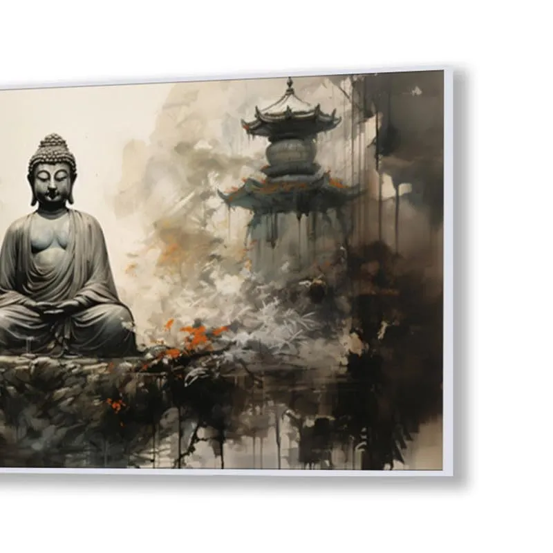 Zen Serenity Buddha Canvas Wall Painting With Frame media 6
