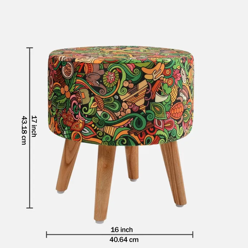 Avira Abstract Velvet Ottoman - Multicolor media 7