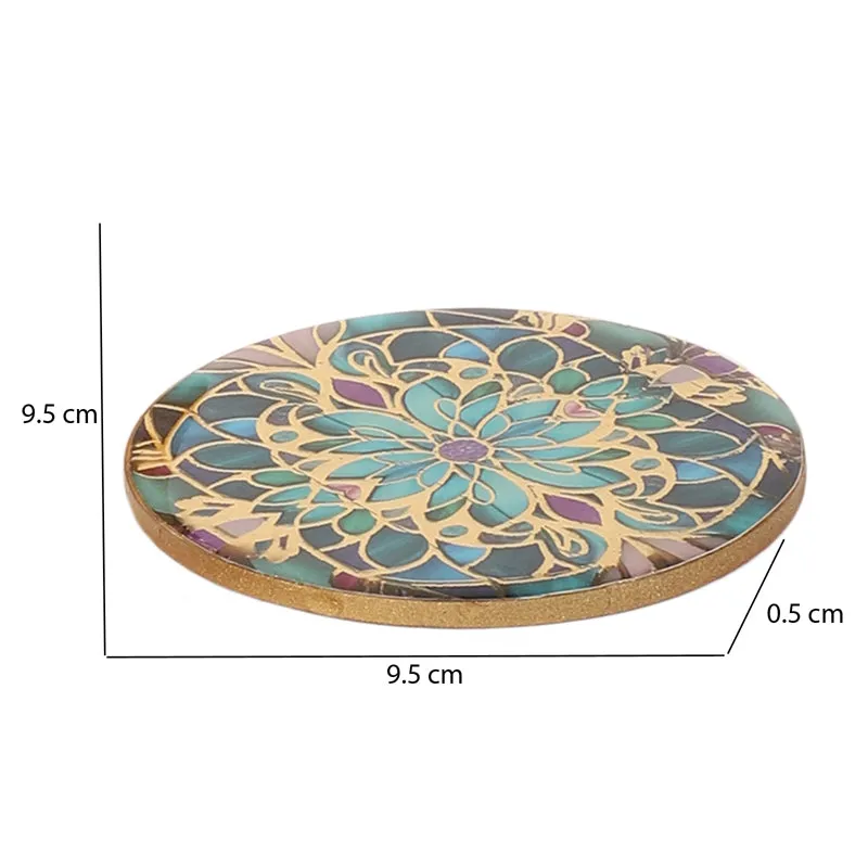Floral Feast Wooden Coasters with Stand - Five Piece Set media 7