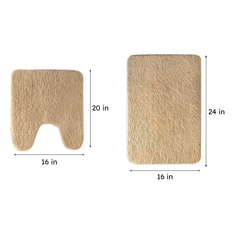 Helen Anti Skid Bath Mat & Contour Mat (Beige) - Two Piece Set media 7