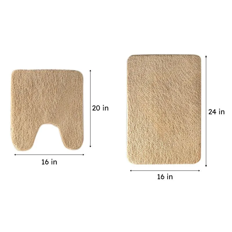 Helen Anti Skid Bath Mat & Contour Mat (Beige) - Two Piece Set media 7