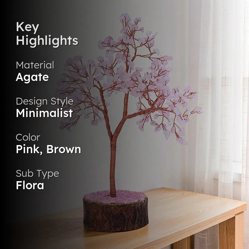 Agate Wish Tree Handcrafted Showpiece - Pink media 2
