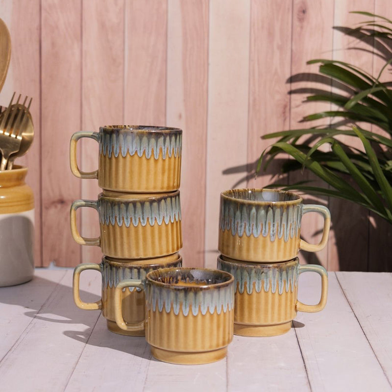 Cerava Ceramic Tea Cup (150 mL Each) -  Set of Six media 5