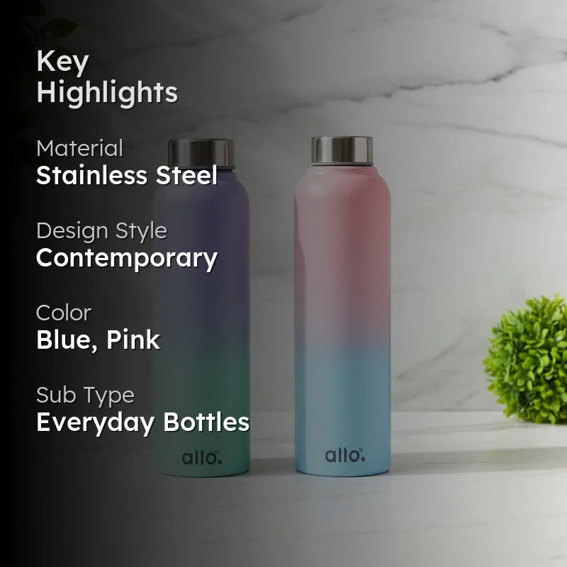 HydraCube Stainless Steel Water Bottle (950 mL Each) - Set Of Two media 2