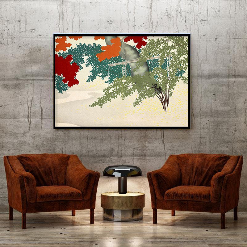 Maple from Momoyogusa By Kamisaka Sekka Canvas Wall Art - Black Frame media 3