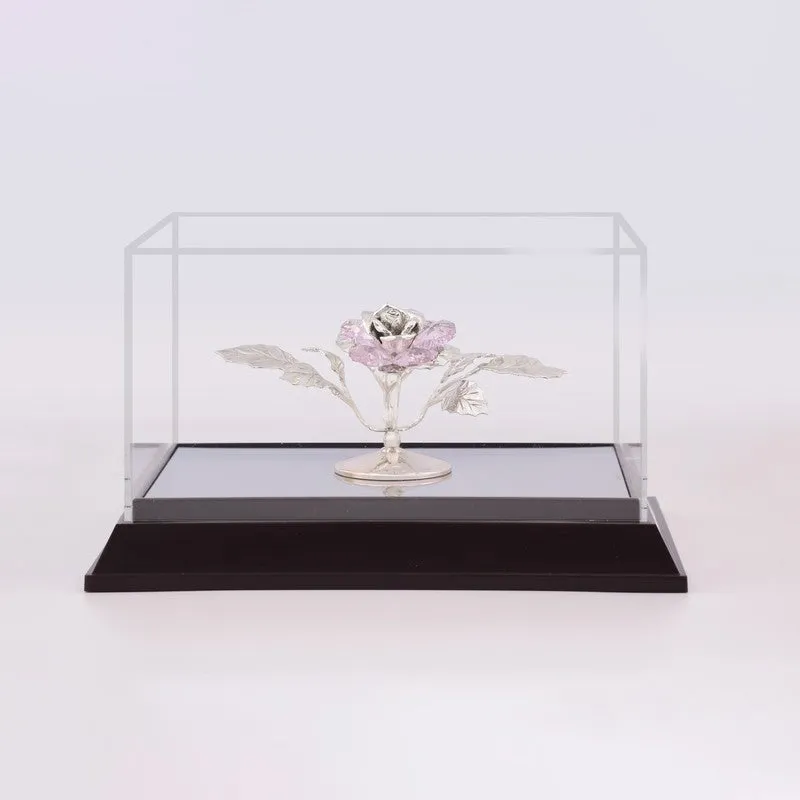 Sovereign Floral Shine Silver Plated Mild Steel Showpiece media 3