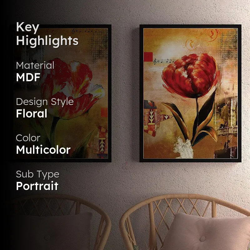 Primo Rose Wall Painting - Set Of Two media 2