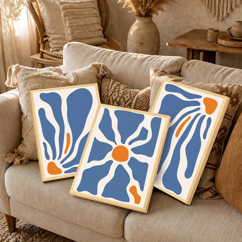 Aurexa Modern Abstract Flow Wall Art With Frame - Set Of Three media 4