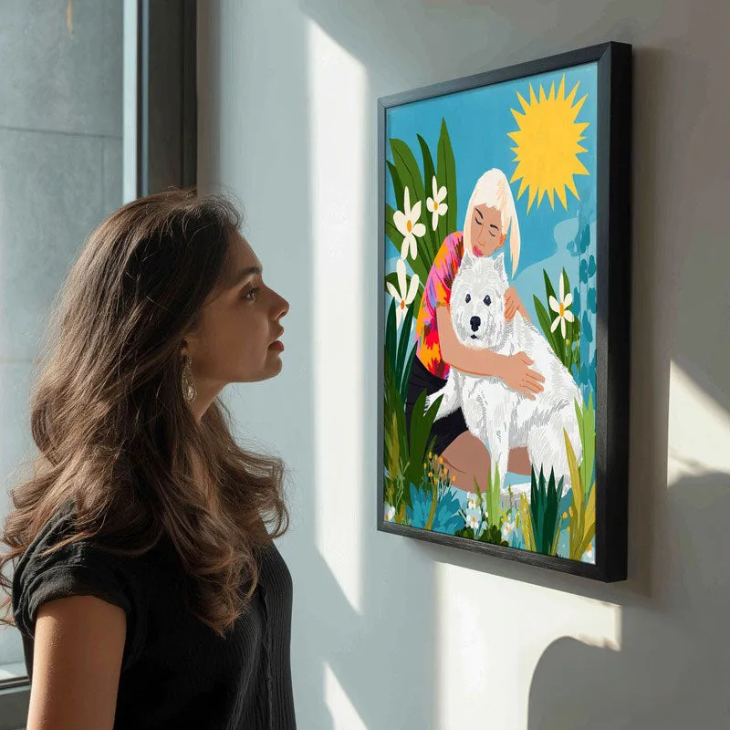 Sunlit Embrace Canvas Wall Painting - Black Frame media 5