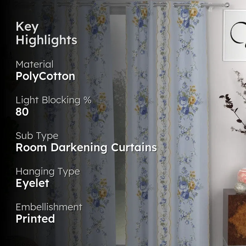 Floral Shine Curtains - Set of Two media 2