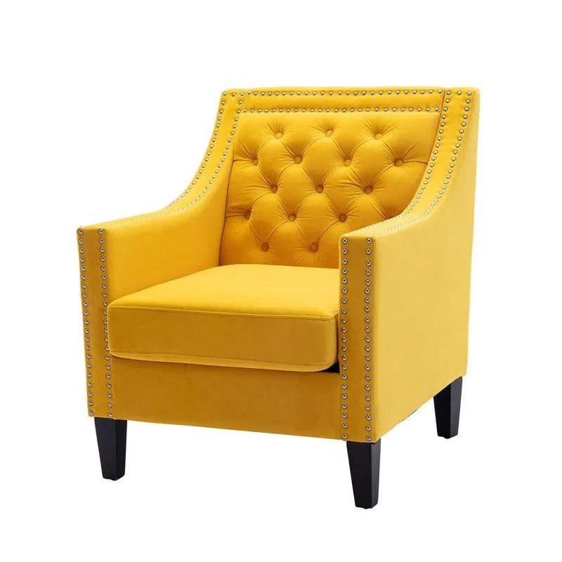Softix Neem Wood Accent Chair - Yellow media 3