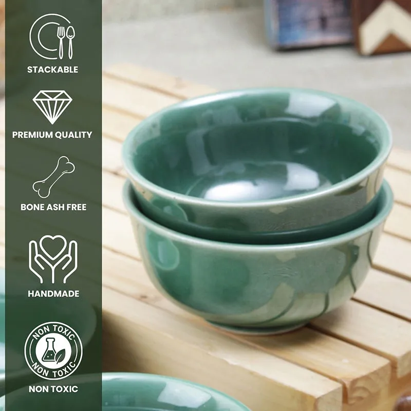 Brienne Ceramic Soup Bowl (150 mL/Green) - Set Of Six media 6