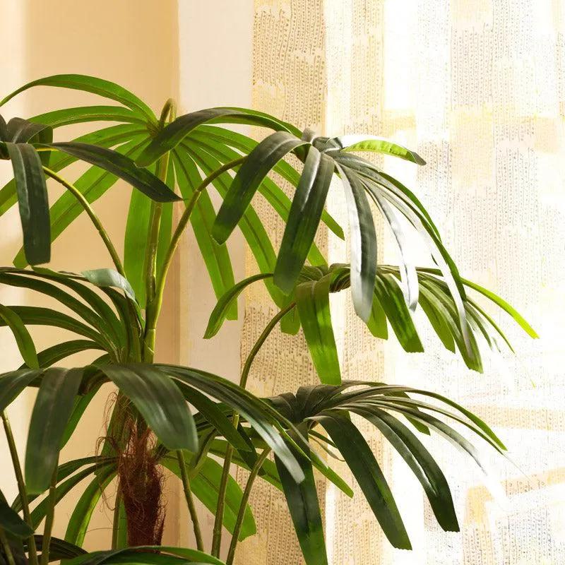 Artificial Realistic Rhapis Palm Tree With Black Plastic Pot - 4.9 Feet media 4