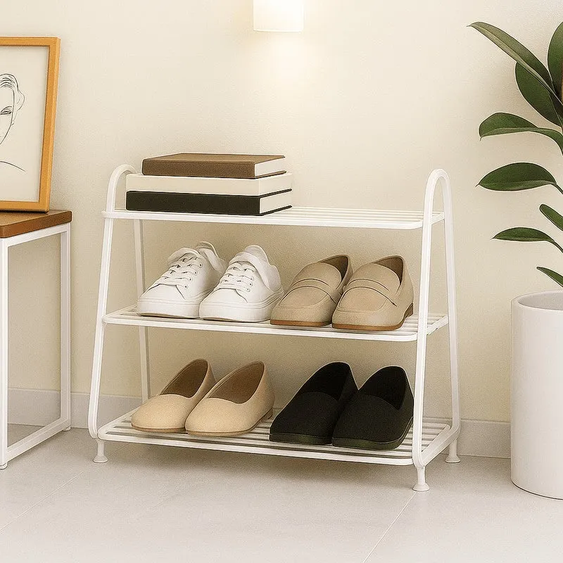 Shoehive 3-tier Metal Shoe Rack - White media 3
