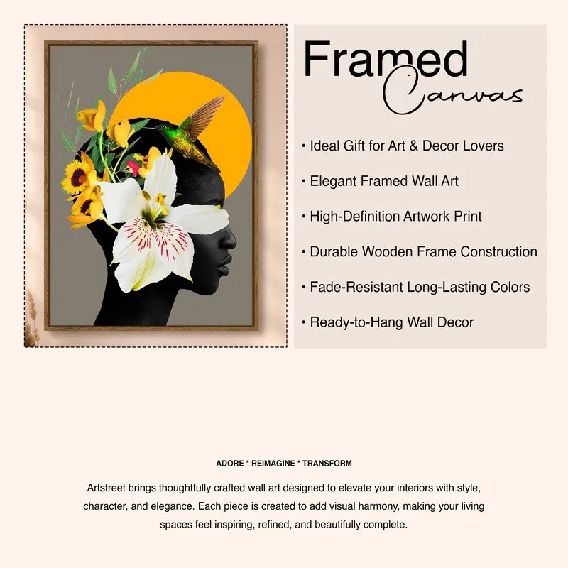 Bloom Silhouette Canvas Wall Art With Frame media 6