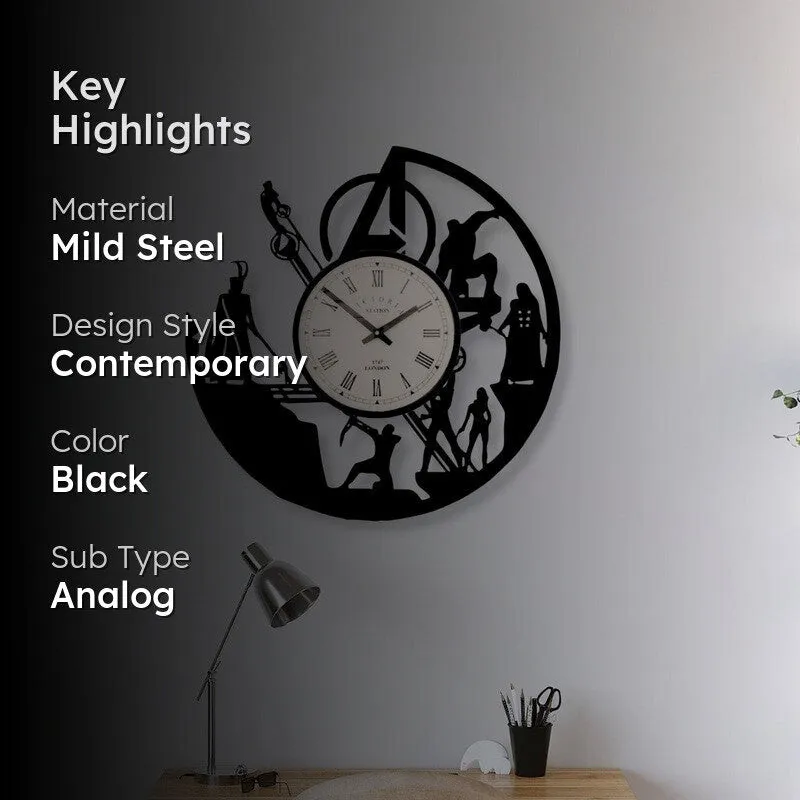 Astronyx Steel Analog Wall Clock - Black media 2