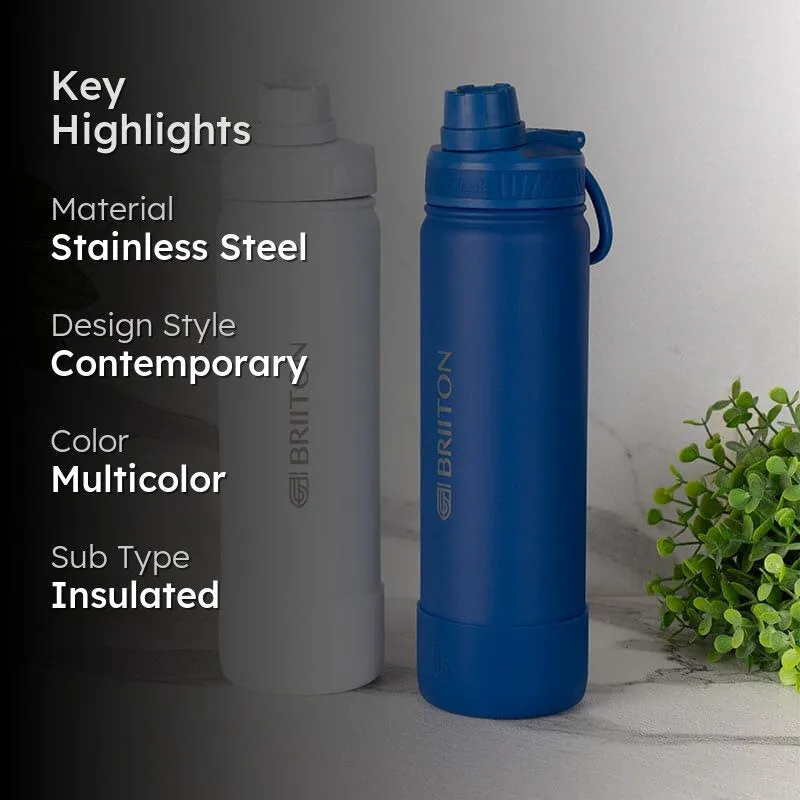 Quench Chic Hot & Cold Thermos Water Bottle (White & Blue, 750 mL Each) - Set Of Two media 2