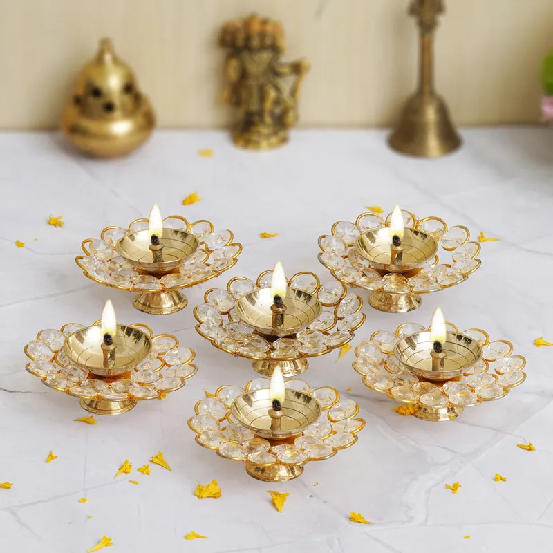 Vintara Festive Brass Diya - Set Of Six media 3