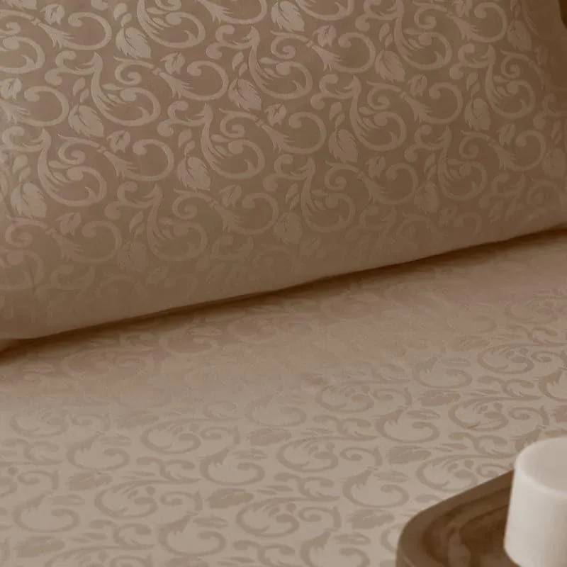 Damask Ethnic Cotton Bedsheet (Beige) - 300 TC media 5
